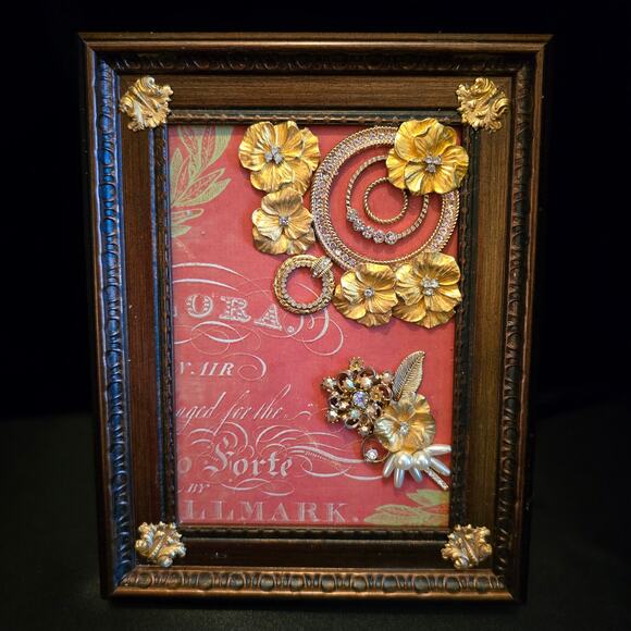 Handmade Framed Jewelry Art 7.5